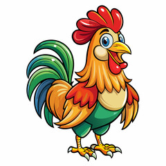 rooster isolated on white