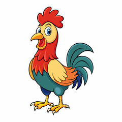 rooster isolated on white