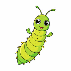 silkworm in a white background