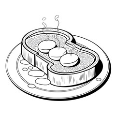 Ramen food illustration vector style coloring page