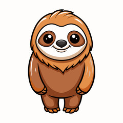 Fototapeta premium sloth in a white background