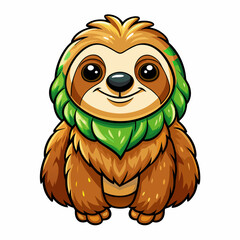 sloth in a white background