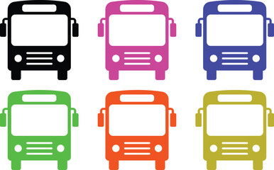 Bus Icon set.bus sign and symbol editable vector, isolated white background.Bus symbol bus stop sign symbol vector icon.Public, travel and delivery transport icon.