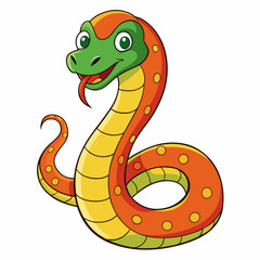 Fototapeta premium vector illustration of a cartoon snake