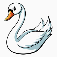 vector illustration of a swan