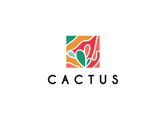 Vector illustration of Cactus Logo Design. Premium cactus logo design