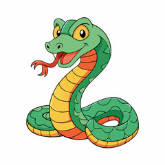 green snake vector illustration