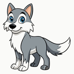 vector illustration of cartoon dog