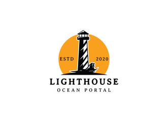 lighthouse logo vector design template. Premium lighthouse logo design template