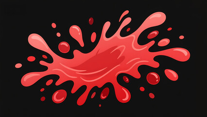 Vibrant Red Splash on Black Background
