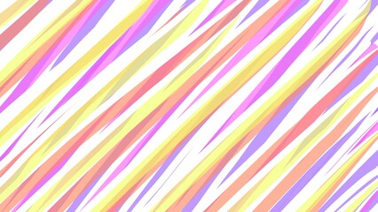 Obraz premium Pastel Diagonal Stripes: A vibrant background of pastel diagonal stripes in shades of pink, yellow, and purple, creating a cheerful and playful design.