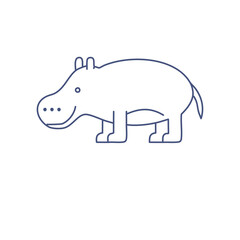 Fototapeta premium cartoon hippo draw vector graphic design