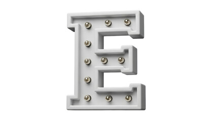 Isolated Letter E Marquee Light