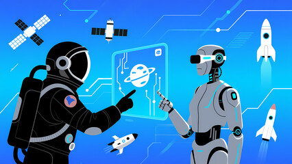 Astronaut and Robot Collaborate on Space Exploration with Planetary Data