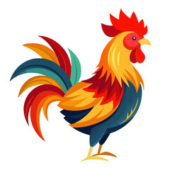 rooster isolated on white