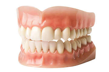 Realistic denture model isolated on a white background png ai generated