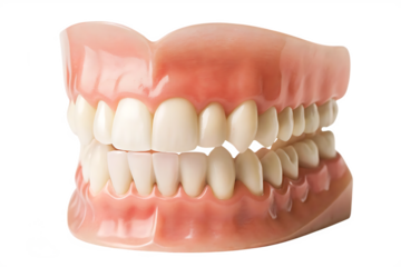 Realistic denture model isolated on a white background png ai generated