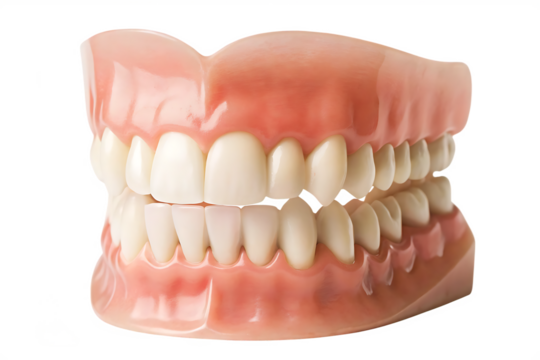 Realistic denture model isolated on a white background png ai generated