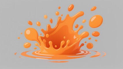 Dynamic Splash of Orange Liquid