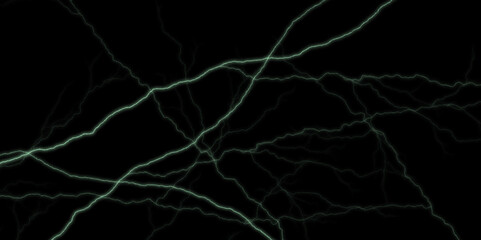 Black, green Marble Texture Template Background. Abstract Watercolor Vector green and black cracked. Lightning Effect Overlay, Isolated Electric Thunderstorm Bolt Strikes on Dark Night Sky Background.