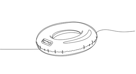Line art illustration of a rubber inner tube
