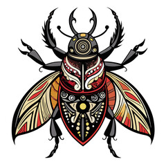 vector illustration of a black beetle