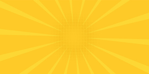 Vintage pop art yellow background. Banner vector illustration