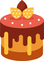 Cake colourful icon art vector illustration