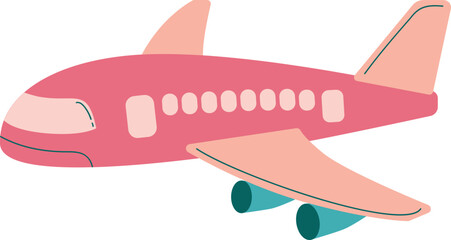 Pink Airplane Illustration