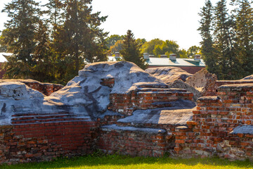 Fototapeta premium Old Brest Fortress castle building walls and gates ruins Belarus.