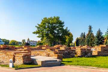 Old Brest Fortress castle building walls and gates ruins Belarus.