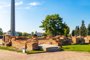 Old Brest Fortress castle building walls and gates ruins Belarus.