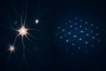 Brain vs AI Network with Neural and Digital Connections for Tech Concepts