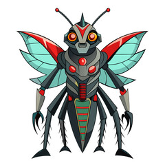 vector illustration of a robotic mosquito