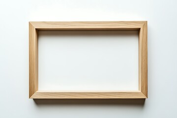 Empty wooden frame on a white background, perfect for art, photos, or design mockups
