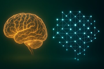Human and AI Neural Networks with Brain and Digital Connections for Tech Presentations