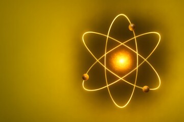 Neon Atomic Energy with Vibrant Glow and Futuristic Design for Science Concepts