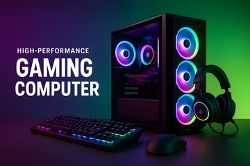RGB Gaming Setup Showcase with Vibrant Lighting for Tech Enthusiasts