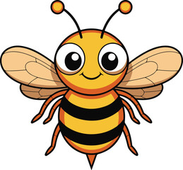 Fototapeta premium Cute Cartoon Bee Illustration.