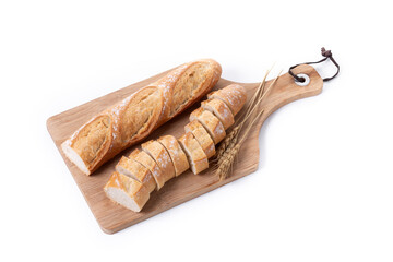 Freshly Baked French Baguette isolated on white background