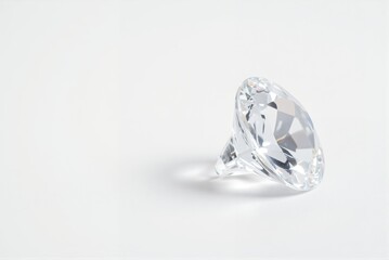Sparkling diamond ring on white background with elegant design  