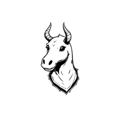 Whimsical horned beast portrait illustration a captivating blend of fantasy and wildlife creation artistic