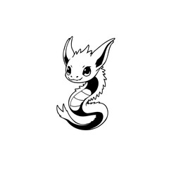 Adorable baby dragon cartoon illustration vector design suitable for children's books and fantasy themed projects is shown