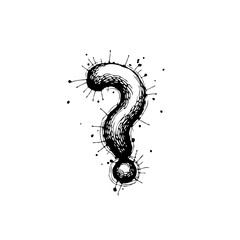 Stylized question mark design a whimsical hand drawn conceptual element for creative projects illustration