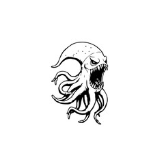 Unleash the kraken a fearsome cartoon octopus illustration with its menacing tentacles and intimidating gaze