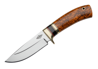 Isolated Exquisite Hunting Knife with Polished Blade