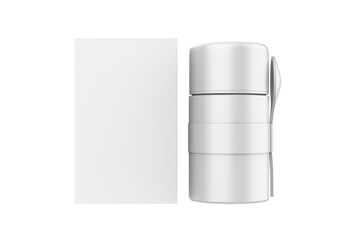 Stainless Steel Lunch Box, Insulated Bento Lunch Box. 3d illustration