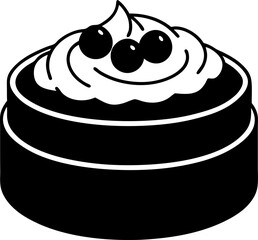 Cake art silhouette vector illustration