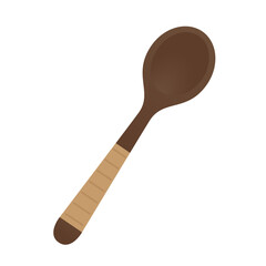 Spoon vector. Wooden Spoon on white PNG.