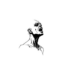 Distressed soul a haunting monochrome depiction of human anguish and inner turmoil expressed vocally